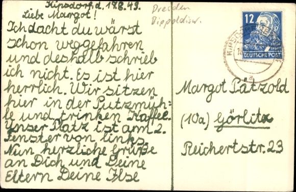 Postcard Kipsdorf Altenberg in the Ore Mountains, guest house