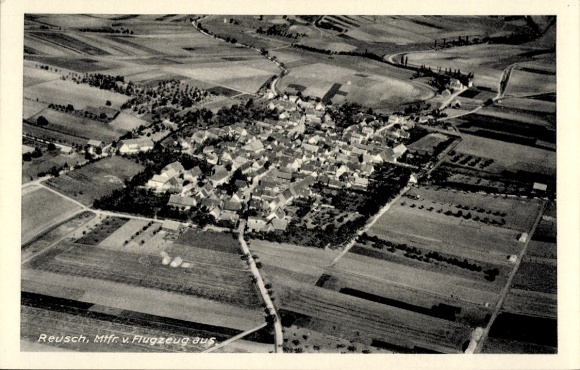 Postcard Reusch Weigenheim in Middle Franconia, aerial photograph