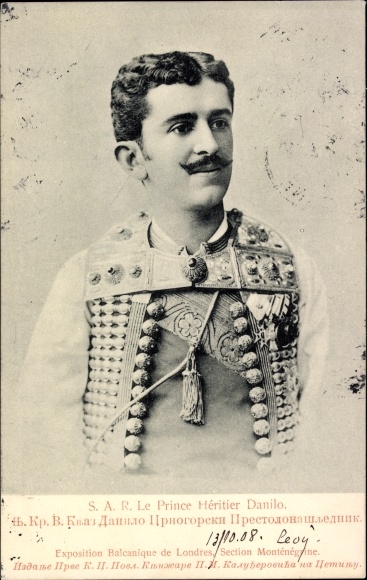 Postcard Crown Prince Danilo of Montenegro, portrait