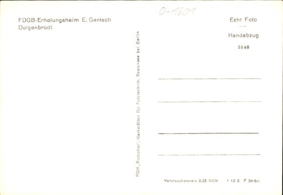 Postcard Dolgenbrodt in der Mark, FDGB recreation home Erich Gentsch