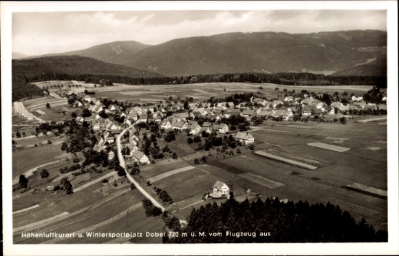 Postcard Dobel in the Black Forest, aerial photograph