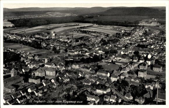 Ak Sankt Ingbert im Saarland, Fliegeraufnahme