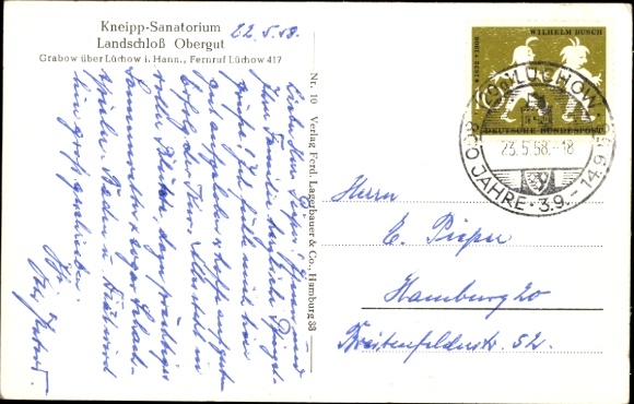 Postcard Grabow Lüchow in Lower Saxony, Kneipp Sanatorium, Obergut Castle