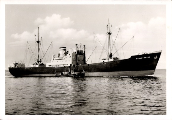 Postcard cargo ship MS Brandenburg, HAPAG