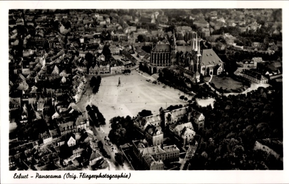 Postcard Erfurt in Thuringia, aerial photograph