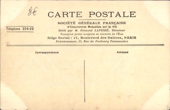 Ansichtkaart Parijs II, Boulevard des Italians, Société Générale Francaise