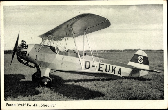 Ak Sport- und Schulungsflugzeug Focke Wulf Fw 44 Stieglitz, D EUKA