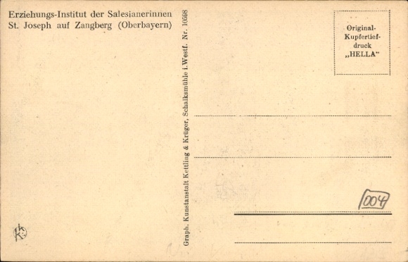 Postcard Zangberg, Educational Institute of the Salesian Sisters of St. Joseph, view from Ampfinger Straße