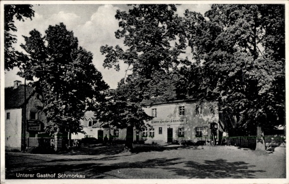 Postcard Schmorkau Neukirch Saxony, Lower Inn, owner Hans Sönel
