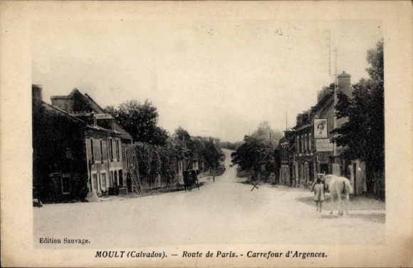 Ak Moult Calvados, Carrefour d'Argences
