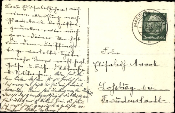 Postcard Gladenbach in Hessen, total view, Hoherainstraße