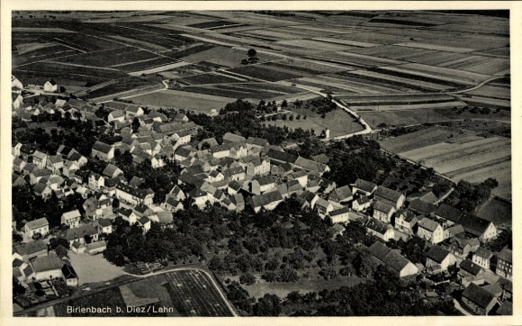 Postcard Birlenbach an der Lahn, aerial photograph