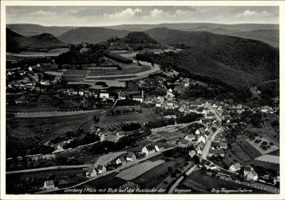 Postcard Lemberg in the Palatinate, aerial photograph, foothills of the Vosges
