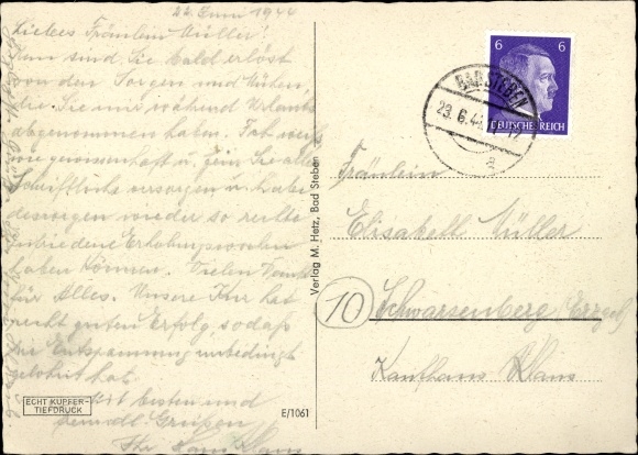 Postcard Bad Steben in the Franconian Forest, Kurhaus