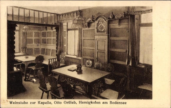 Postcard Hemigkofen Kressbronn am Bodensee, Wine Bar at the Chapel