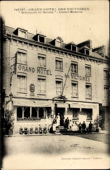 Postcard Yvetot Seine Maritime, Grand Hotel des Victoires