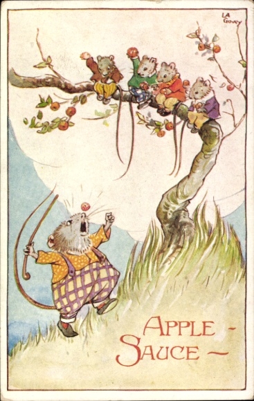 Künstler Ak L. Govey, The Mouseykins, Apple Sauce