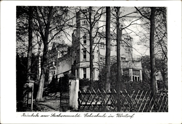 Postcard Wentorf near Hamburg, walking school
