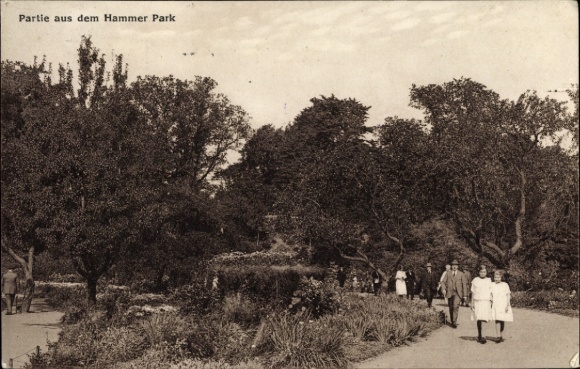 Postcard Hamburg Mitte Hamm, party in Hammer Park, girls, walkers