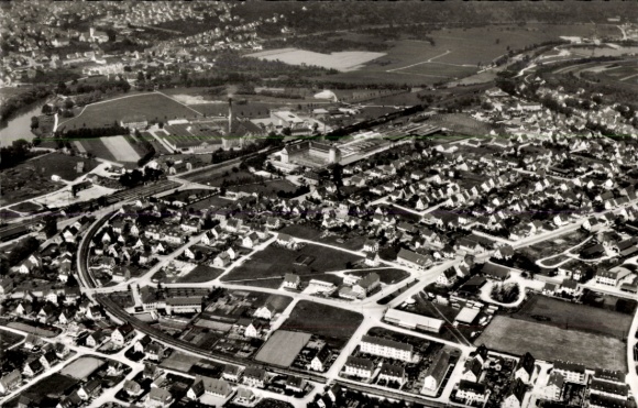 Postcard Wendlingen am Neckar Baden Württemberg, aerial photograph