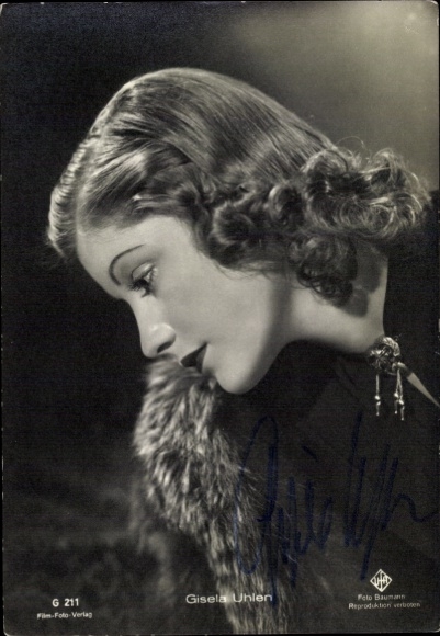 Postcard actress Gisela Uhlen, portrait, Film Photo Verlag G 211