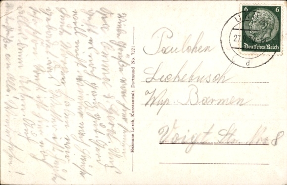 Postcard Königsborn Unna in the Ruhr area, graduation tower, church