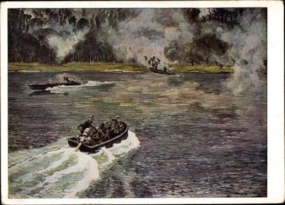 Artist PC Lebrecht, Georg, crossing over the Upper Rhine, HDK 180
