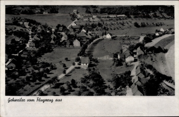 Postcard Gehweiler Wadern in Saarland, aerial photograph