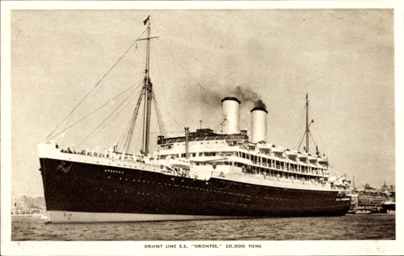Ak Stoomschip SS Orontes, Stoomboot, Orient Line