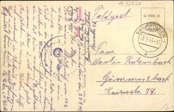 Postcard Baumholder Rhineland Palatinate, locality, rowing boat, location
