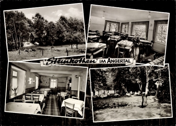 Postcard Hösel Ratingen North Rhine Westphalia, Restaurant Steinkothen in Angertal, interior views, surroundings