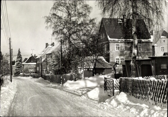 Ak Auerbach im Erzgebirge, Erlenweg im Winter