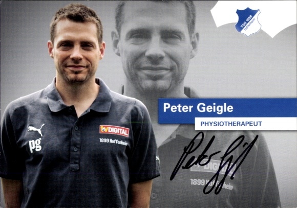 Autogrammkarte Phsiotherapeut Peter Geigle, TSG 1899 Hoffenheim, Autogramm