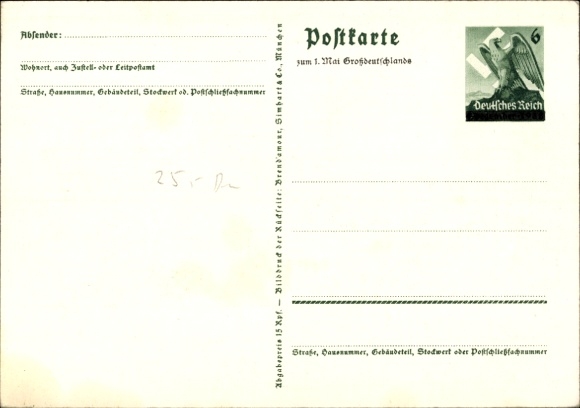 Postal stationery Postcard We thank our Führer, Sudetenland, Bohemia, Moravia, Hitler
