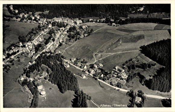 Postcard Altenau Clausthal Zellerfeld in the Upper Harz, aerial photograph