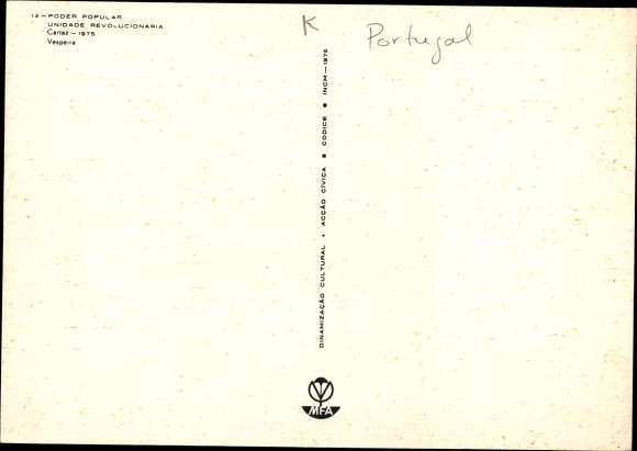 Postcard History Portugal, Poder Popular, Unidade Revolucionaria