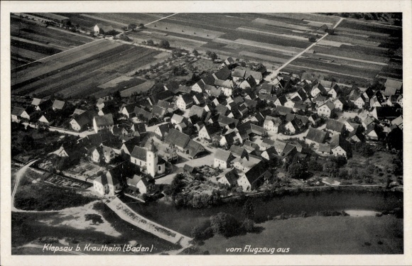 Ak Klepsau Krautheim an der Jagst Baden, Fliegeraufnahme