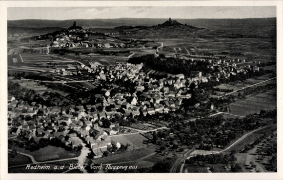 Postcard Rodheim Rosbach vor der Höhe Hessen, aerial photograph