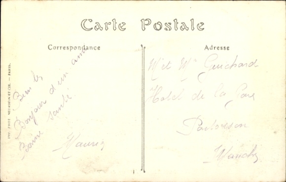 Postcard Cherbourg Manche, lighthouse on the pier