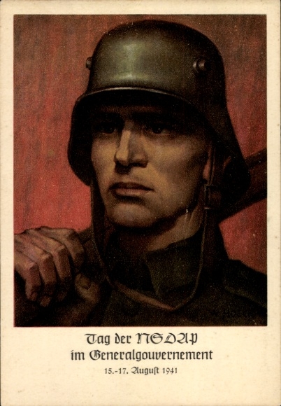 Artist Postcard Hoeck, W., Krakow, Day of the NSDAP in the General Government 1941, Wehrmacht soldier