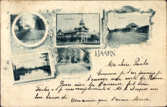Ansichtkaart Baarn Utrecht Nederland, treinstation, gedeeltelijk uitzicht