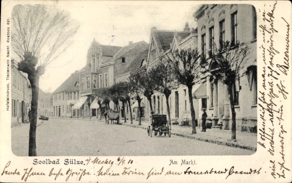 Postcard Bad Sülze in Mecklenburg, market
