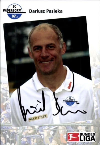 Autograph card co-coach Dariusz Pasieka, SC Paderborn 07, autograph