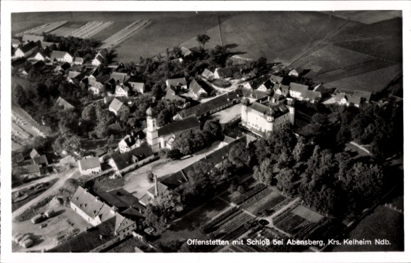Ak Offenstetten Abensberg an der Abens Niederbayern, Fliegeraufnahme, Kloster