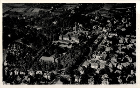 Postcard Bad Pyrmont in Lower Saxony, aerial photograph