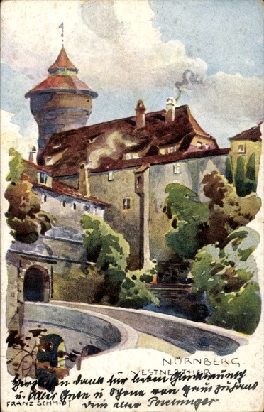 Künstler Ak Schmidt, Franz, Nürnberg in Mittelfranken, Vestner Turm