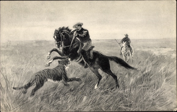 Artist Postcard riders on the tiger hunt