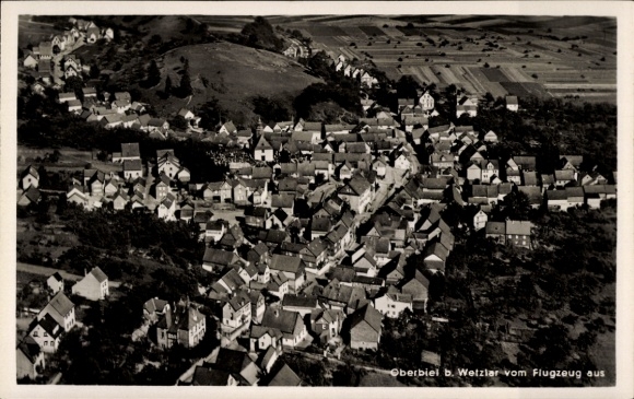 Postcard Oberbiel Solms in Hesse, aerial photograph