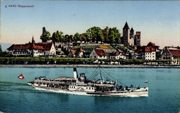 Ak Rapperswil Kanton St. Gallen, Stoombootstad Zürich