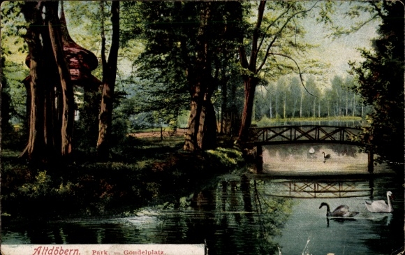 Ak Altdöbern in der Niederlausitz, Park, Gondelplatz, Brücke
